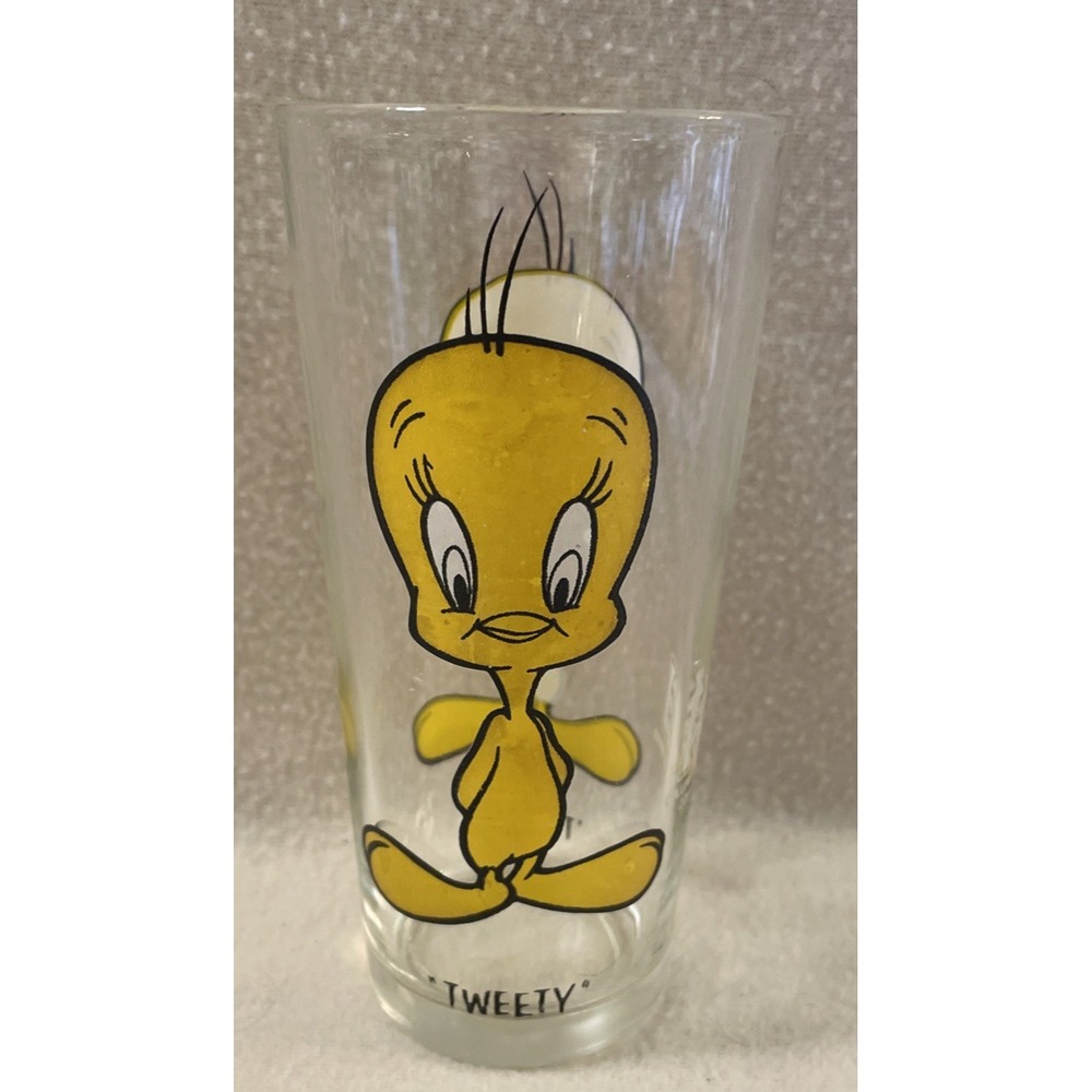 Tweety Bird 1973 PEPSI Cola Looney Tunes Water Glass Cup Vintage Restaurant